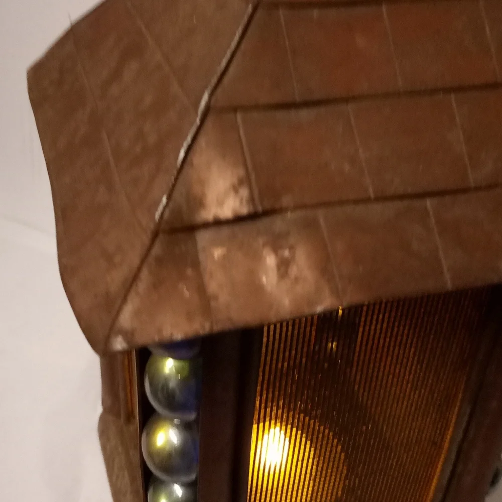 RARE Japanese Architecture Lantern Candlelight Tealight Holder Heavy Metal 9.5